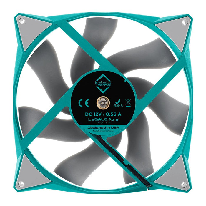 EAN 1230000071154 - Iceberg Thermal IceGALE Xtra Carcasa del ordenador Ventilador 14 cm Verde azulado 1 pieza(s) imagen 3