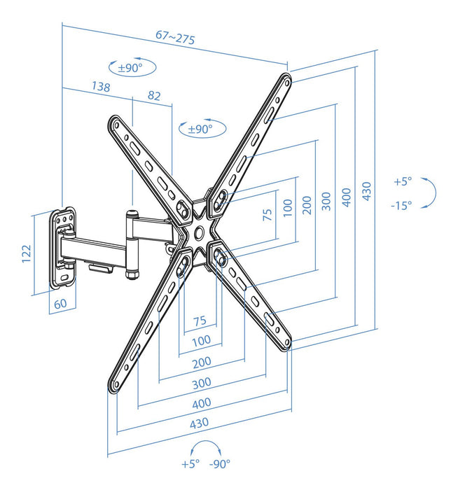EAN 8433281014534 - TooQ LP1356TN-B soporte para TV 139,7 cm (55") imagen 6