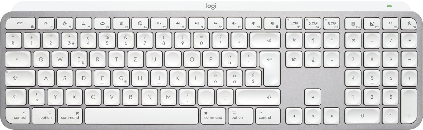 EAN 5099206114593 - Logitech MX Keys S for Mac teclado Oficina RF Wireless + Bluetooth QWERTZ Suizo Aluminio, Blanco imagen 1