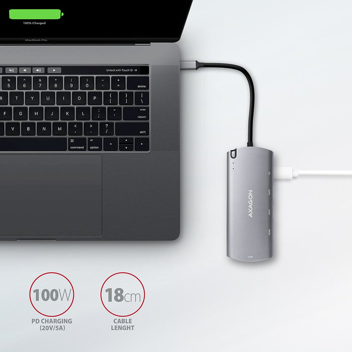EAN 8595247905796 - Axagon HMC-6M2 base para portátil y replicador de puertos Alámbrico USB 3.2 Gen 1 (3.1 Gen 1) Type-C Alum imagen 4