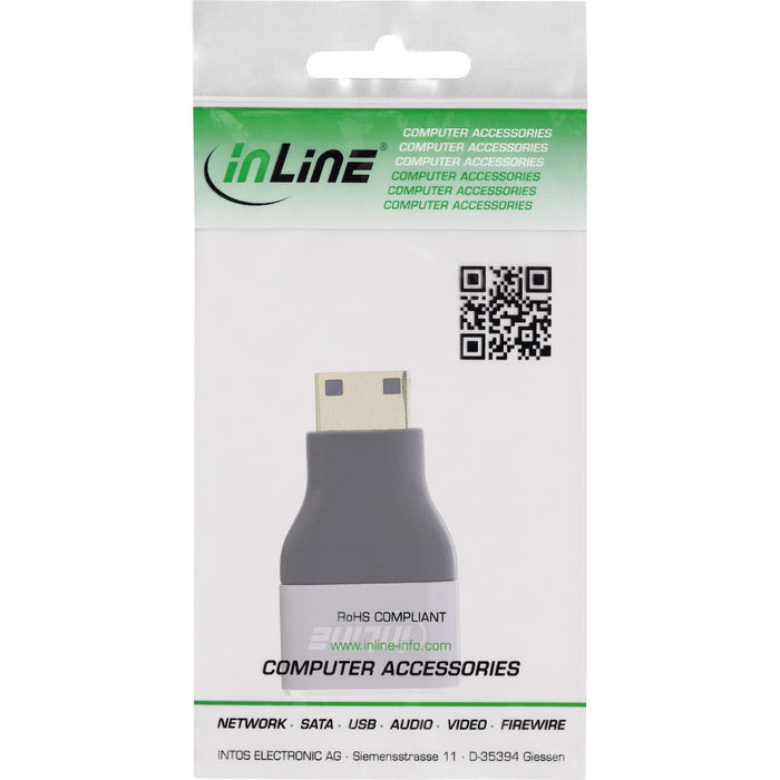 EAN 4043718338207 - InLine 17991C cambiador de género para cable HDMI A Mini HDMI C Negro, Gris imagen 3