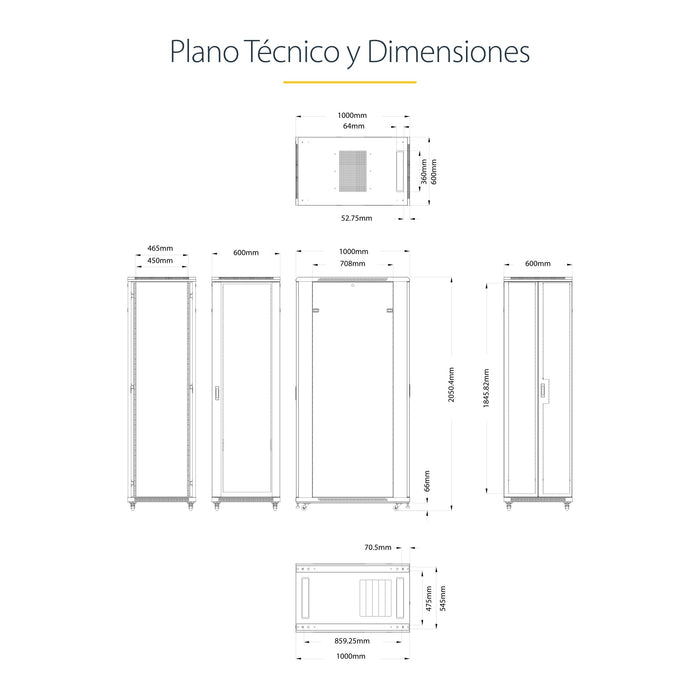 EAN 0065030871976 - StarTech.com RK4236BKB armario rack Rack o bastidor independiente Negro imagen 12
