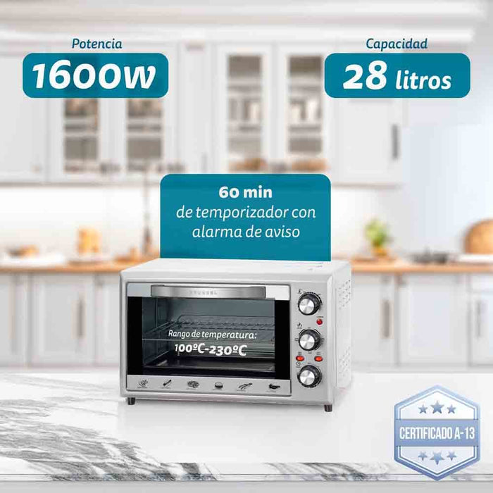 EAN 8426156016023 - Grunkel HR-28SILVER horno tostador 28 L 1600 W Acero inoxidable imagen 2