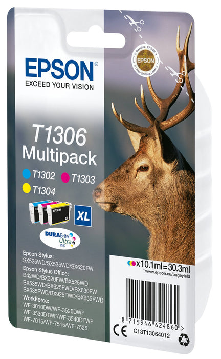 EAN 8715946624860 - Epson Stag T1306 cartucho de tinta 1 pieza(s) Original Alto rendimiento (XL) Cian, Magenta, Amarillo imagen 1