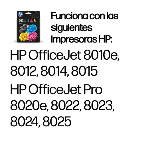 EAN 0195122352295 - HP 912 4-Pack CMYK(4) Original Ink Cartridge Combo cartucho de tinta 4 pieza(s) Negro, Cian, Magenta, Ama imagen 2