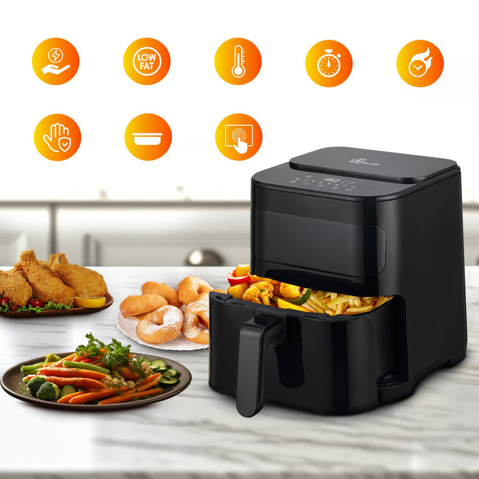 EAN 5906168634512 - Extralink HOME AIR FRYER 5.2L EU SJ-520 freidora Sencillo 5,2 L 1600 W Freidora de aire caliente Negro imagen 8