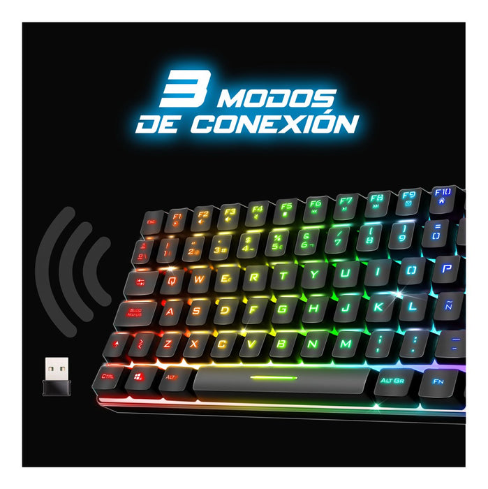 EAN 3700104455238 - Spirit of Gamer CLA-EK70ES teclado Juego RF inalámbrica + USB QWERTY Español Negro imagen 11