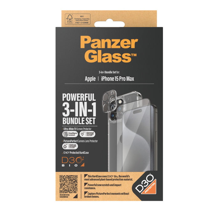 EAN 5711724211751 - PanzerGlass ® 3-in-1 Bundle iPhone 15 Pro Max Protector de pantalla Apple 1 pieza(s) imagen 3