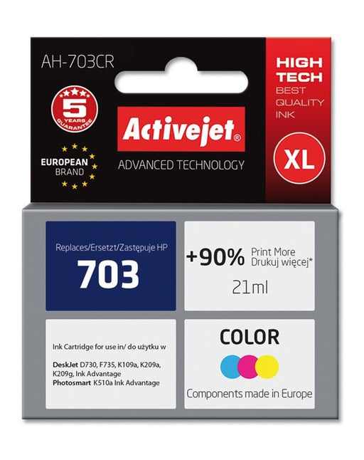 EAN 4902412128234 - Activejet AH-703CR cartucho de tinta 1 pieza(s) Compatible Alto rendimiento (XL) Cian, Magenta, Amarillo imagen 2
