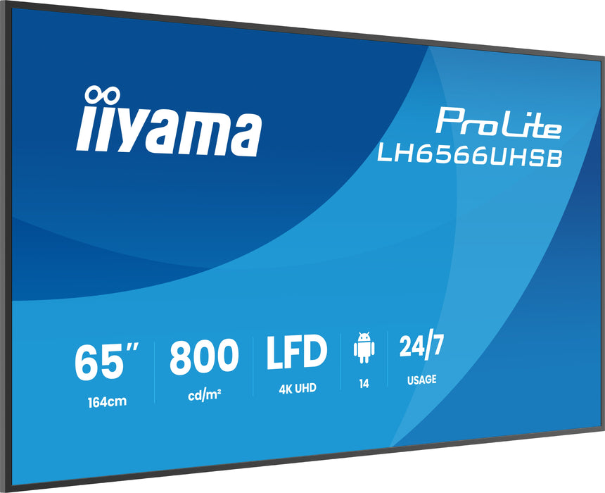 EAN 4948570128235 - iiyama LH6566UHSB-B1AG pantalla de señalización Pantalla plana para señalización digital 165,1 cm (65") L imagen 3