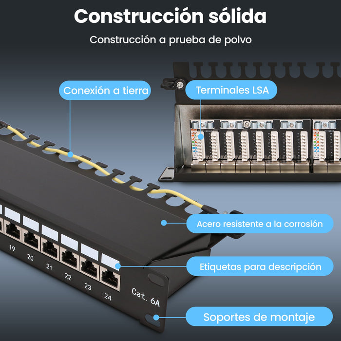 EAN 5907207228266 - Extralink CAT6A STP Patchpanel 24 porty imagen 8