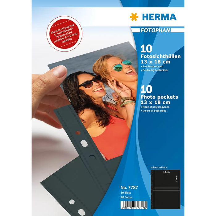 EAN 4008705077873 - HERMA 7787 protector de hojas 130 x 180 mm Polipropileno (PP) 10 pieza(s) imagen 1
