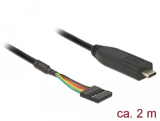 EAN 4043619639472 - DeLOCK 63947 cable de serie Negro 2 m USB 2.0 Type-C 6 pin pin header pitch: 2.54 mm imagen 2