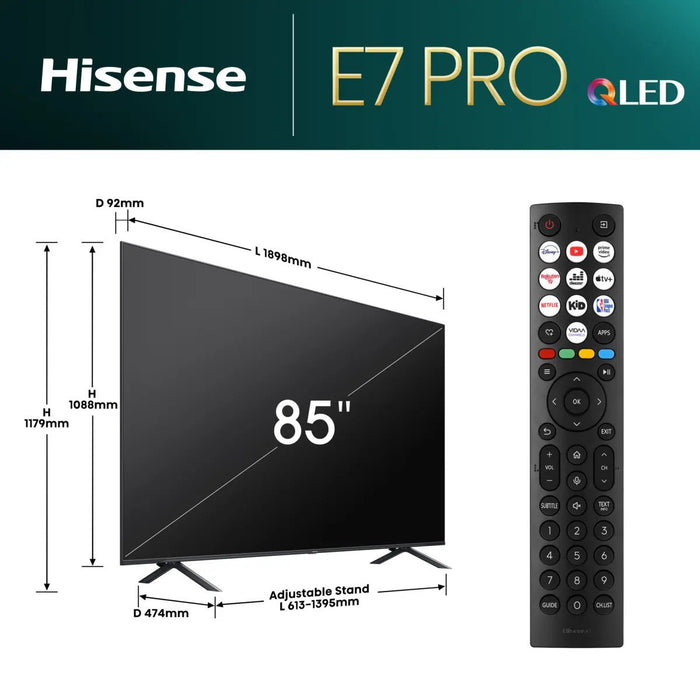 EAN 6942351402987 - Hisense 85E77NQ PRO 2,16 m (85") 4K Ultra HD Smart TV Wifi Gris 450 cd / m² imagen 2