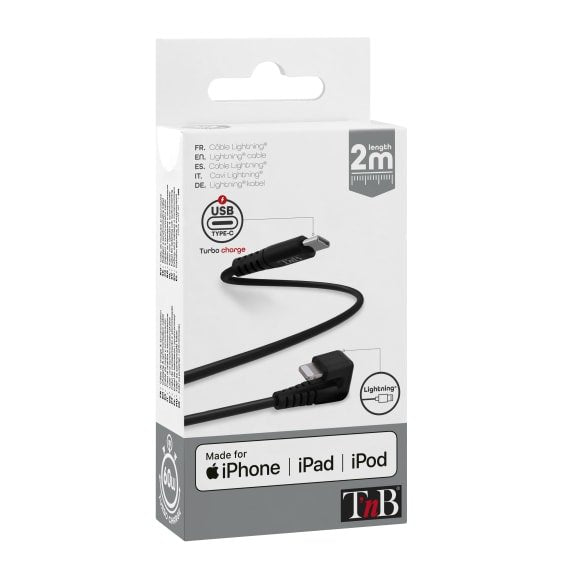 EAN 3303170104309 - T'nB CBLTCG2BK cable de conector Lightning 1 m Negro imagen 4
