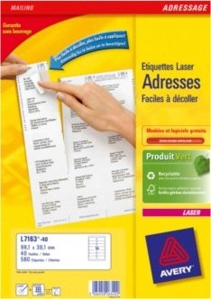 EAN 4004182235225 - Avery L7163-40 etiqueta para dirección Blanco imagen 1