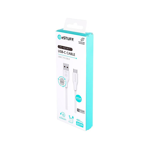 EAN 5715063042298 - eSTUFF ES605170 cable USB USB 2.0 1 m USB C USB A Blanco imagen 2