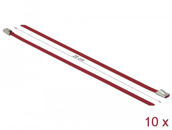 EAN 4043619187775 - DeLOCK 18777 presilla Acero Rojo 10 pieza(s) imagen 2