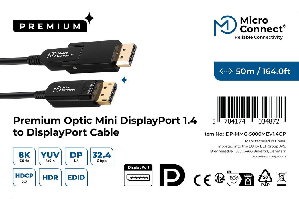 EAN 5704174034872 - Microconnect DP-MMG-5000MBV1.4OP cable DisplayPort 50 m Negro imagen 3