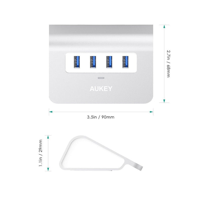 EAN 5902666662231 - AUKEY CB-H5 hub de interfaz USB 3.2 Gen 1 (3.1 Gen 1) Type-A 5000 Mbit/s Aluminio imagen 5