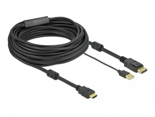 EAN 4043619859689 - DeLOCK 85968 adaptador de cable de vídeo HDMI tipo A (Estándar) DisplayPort + USB Type-A Negro imagen 1