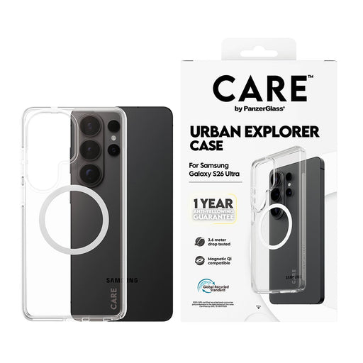 EAN 5715685034138 - PanzerGlass CARE™ by ® Urban Explorer Case Transparent w. White Qi Samsung Galaxy S26 Ultra funda para te imagen 2