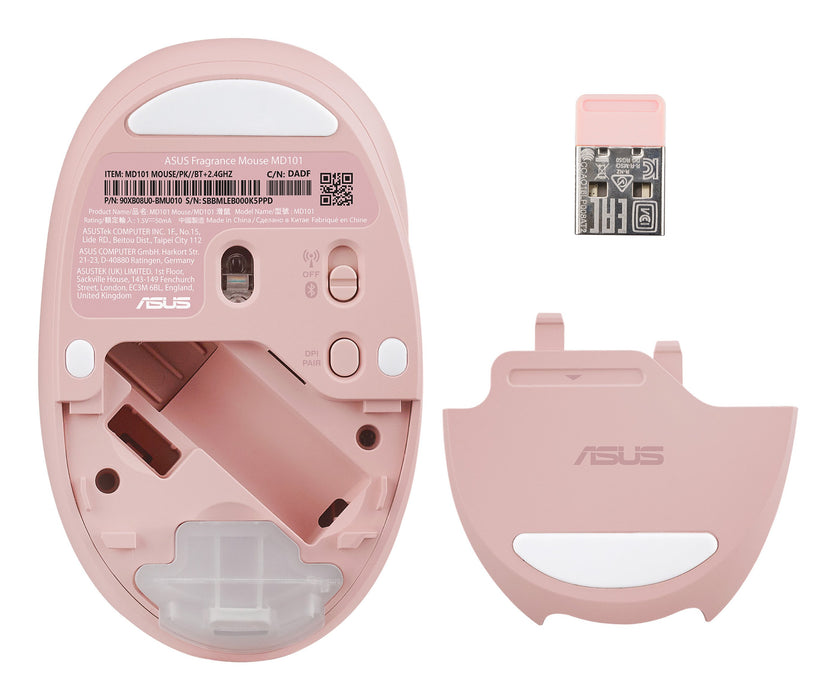 EAN 4711387793398 - ASUS Fragrance Mouse MD101 ratón Hogar Ambidextro RF Wireless + Bluetooth Óptico 2400 DPI imagen 4