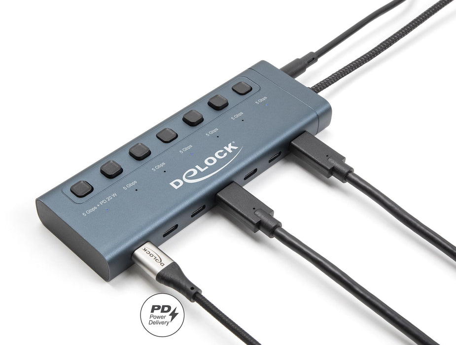 EAN 4043619634101 - DeLOCK 63410 hub de interfaz USB 3.2 Gen 1 (3.1 Gen 1) Type-C 5000 Mbit/s Azul imagen 3
