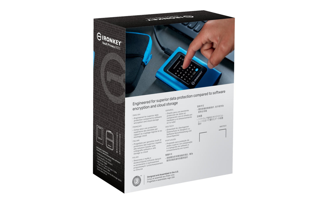 EAN 0740617341409 - Kingston Technology IronKey Vault Privacy 80 7,68 TB USB Tipo C 3.2 Gen 1 (3.1 Gen 1) Azul imagen 5