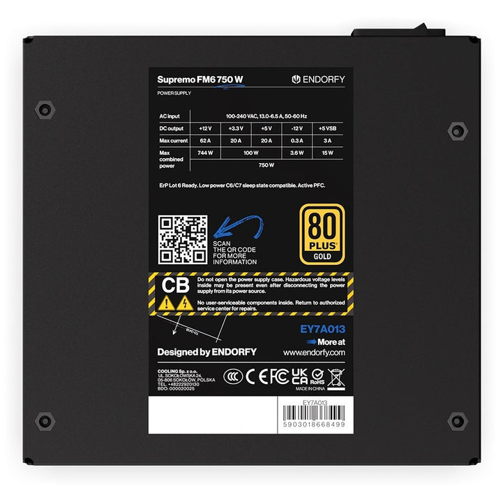 EAN 5903018668499 - ENDORFY Supremo FM6 750 W unidad de fuente de alimentación 24-pin ATX ATX Negro imagen 8