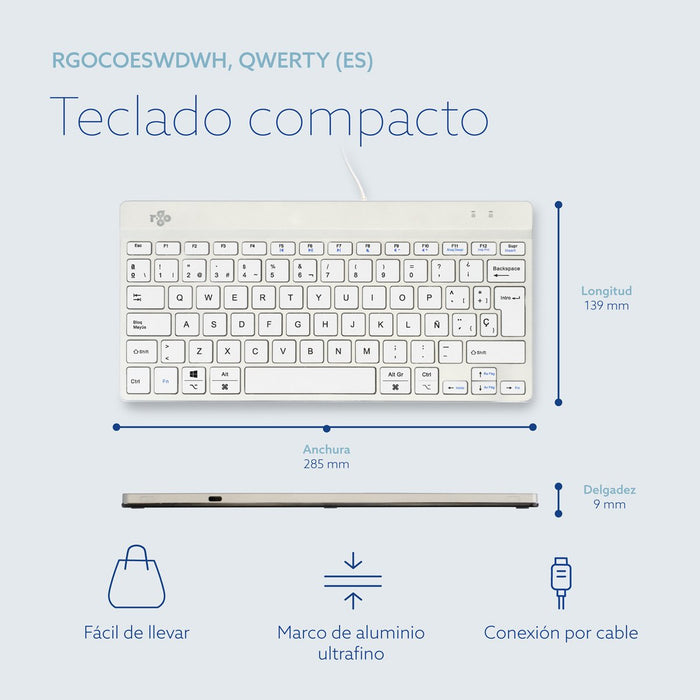 EAN 8719274492221 - R-Go Tools RGOCOESWDWH teclado Universal USB Español imagen 12