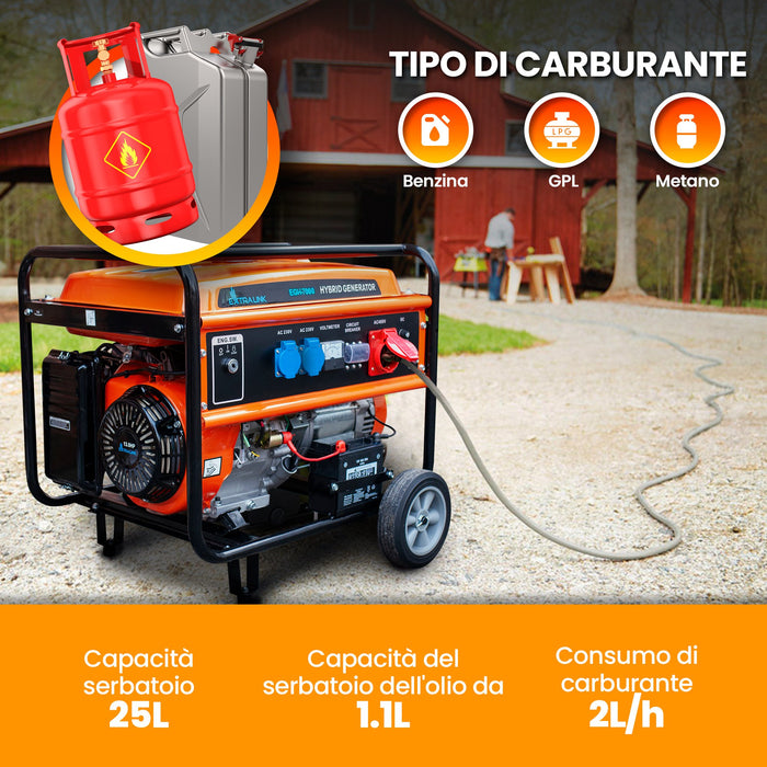 EAN 5905090330714 - Extralink EX.30714 motor-generador 7000 W 25 L Gasolina Negro, Naranja imagen 29