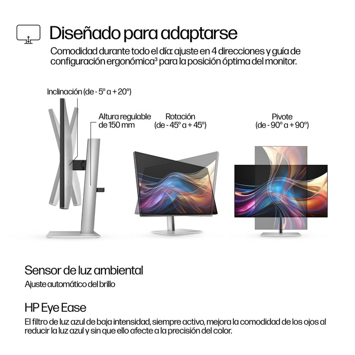 EAN 5715063476390 - HP Series 7 Pro 727pq pantalla para PC 68,6 cm (27") 2560 x 1440 Pixeles Quad HD LCD Plata imagen 5