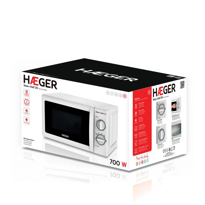 EAN 5608475016332 - Haeger MW-70W.006A microondas Negro Solo microondas Encimera 20 L 700 W imagen 4
