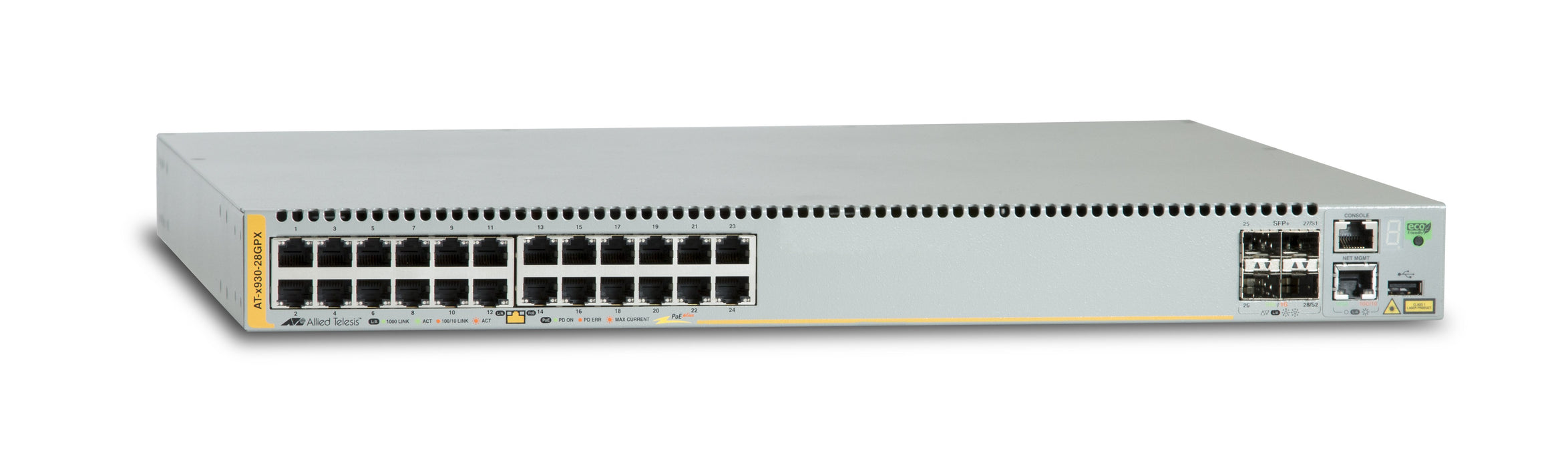 EAN 767035199474 - Allied Telesis AT-x930-28GPX Gestionado L3 Gigabit Ethernet (10/100/1000) Energía sobre Ethernet (PoE) Gri imagen 1