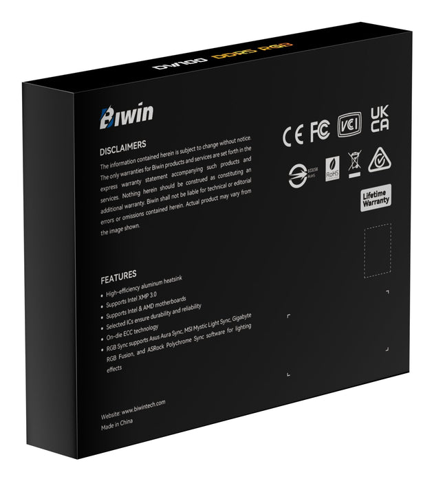 EAN 6955914623316 - Biwin DW100 módulo de memoria 32 GB 2 x 16 GB DDR5 6000 MT/s 288-pin DIMM ECC imagen 12