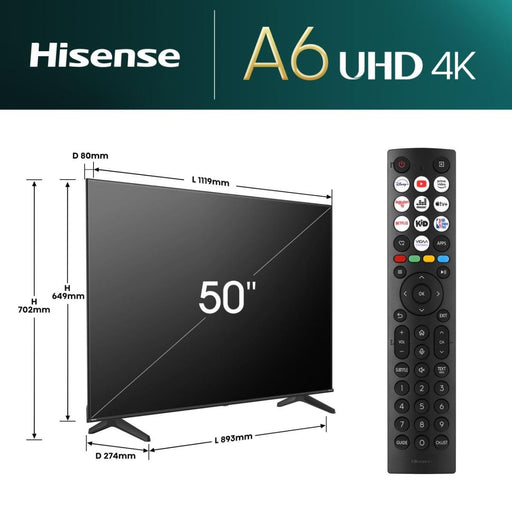 EAN 6942351406268 - Hisense 50A6N 127 cm (50") 4K Ultra HD Smart TV Wifi Negro 300 cd / m² imagen 2