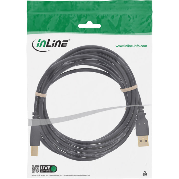 EAN 4043718125074 - InLine 4043718125074 cable USB USB 2.0 10 m USB A USB B 0,48 Gbit/s Negro imagen 2