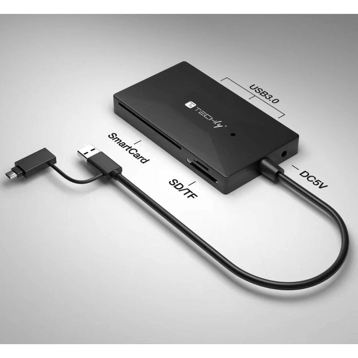 EAN 8059018367270 - Techly IUSB-CARD-AC582 lector de tarjeta USB 3.2 Gen 1 (3.1 Gen 1) Type-A/Type-C Negro imagen 5