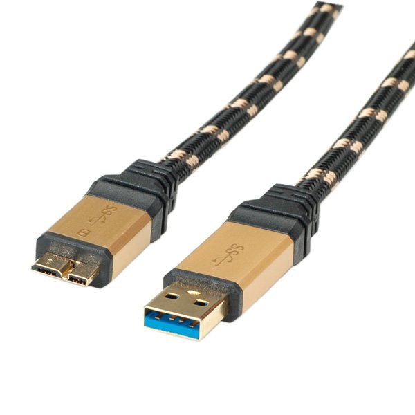 EAN 7611990195558 - ROLINE 11.02.8879 cable USB USB 3.2 Gen 1 (3.1 Gen 1) 2 m USB A Micro-USB B Negro, Oro imagen 2