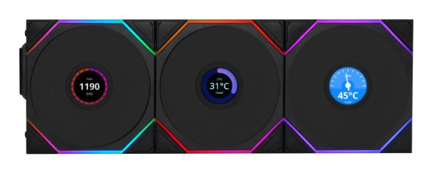 EAN 4718466017291 - Lian Li Uni Fan TL120 LCD Reverse Blade Wireless Carcasa del ordenador Ventilador 12 cm Negro 1 pieza(s) imagen 2