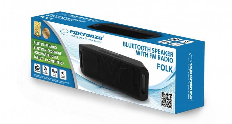 EAN 5901299940327 - Esperanza FOLK Altavoz portátil estéreo Negro 6 W imagen 3