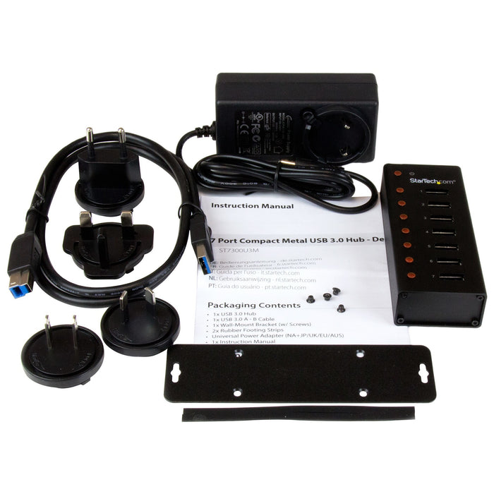 EAN 0065030859776 - StarTech.com ST7300U3M hub de interfaz USB 3.2 Gen 1 (3.1 Gen 1) Type-B 5000 Mbit/s Negro imagen 5