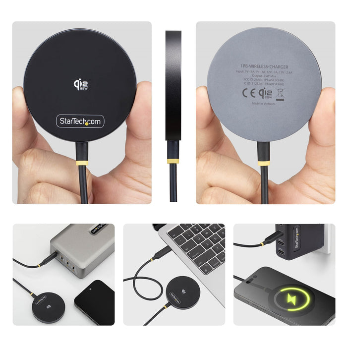 EAN 65030919890 - StarTech.com 1PB-WIRELESS-CHARGER cargador de dispositivo móvil Smartphone Negro Cargador inalámbrico Inter imagen 2