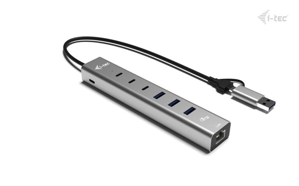 EAN 8595611707988 - i-tec CAHUBMETAL6LANPD hub de interfaz USB 3.2 Gen 1 (3.1 Gen 1) Type-A + Type-C 5000 Mbit/s Plata imagen 2