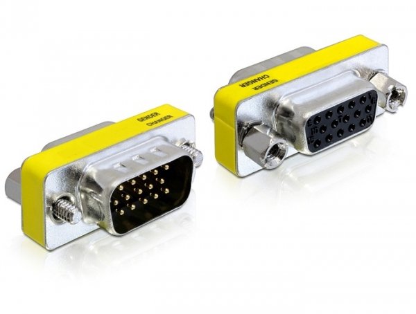 EAN 4043619652501 - DeLOCK 65250 cambiador de género para cable VGA (D-Sub) Negro, Plata, Amarillo imagen 1