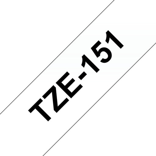 EAN 0012502625636 - Brother TZE-151 cinta para impresora de etiquetas Negro sobre transparente imagen 1