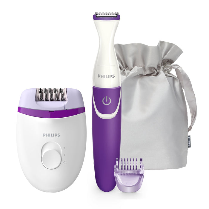 EAN 8710103905707 - Philips Satinelle Essential BRP505/00 depiladora Violeta, Blanco imagen 1