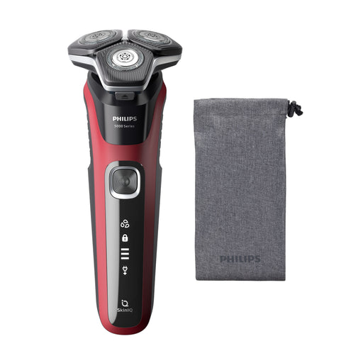 EAN 8720689008365 - Philips SHAVER Series 5000 S5883/10 afeitadora Máquina de afeitar de rotación Recortadora Negro, Rojo imagen 1