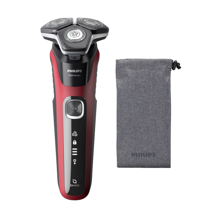 EAN 8720689008365 - Philips SHAVER Series 5000 S5883/10 afeitadora Máquina de afeitar de rotación Recortadora Negro, Rojo imagen 1